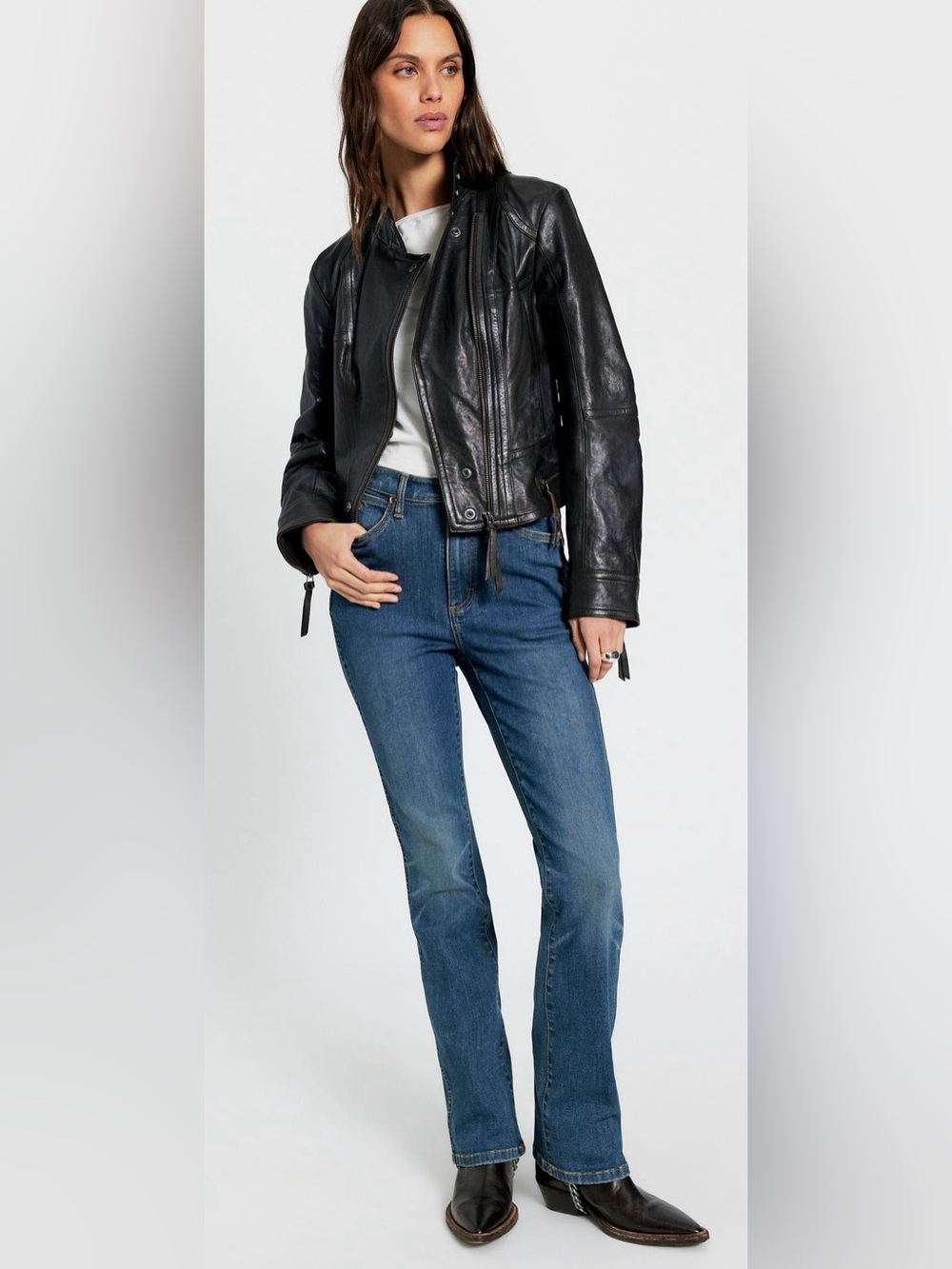Lee x Free People High Rise BootCut Hugger Jeans 25
